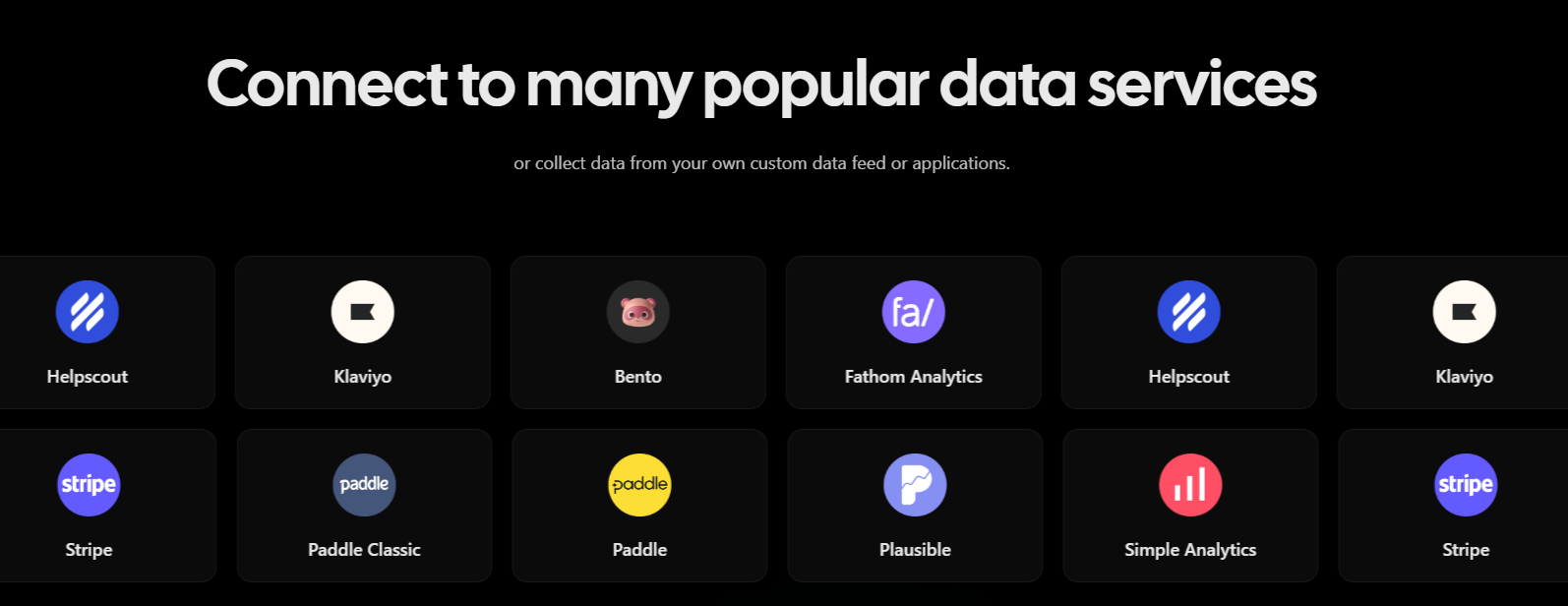 Data integration example with various sources